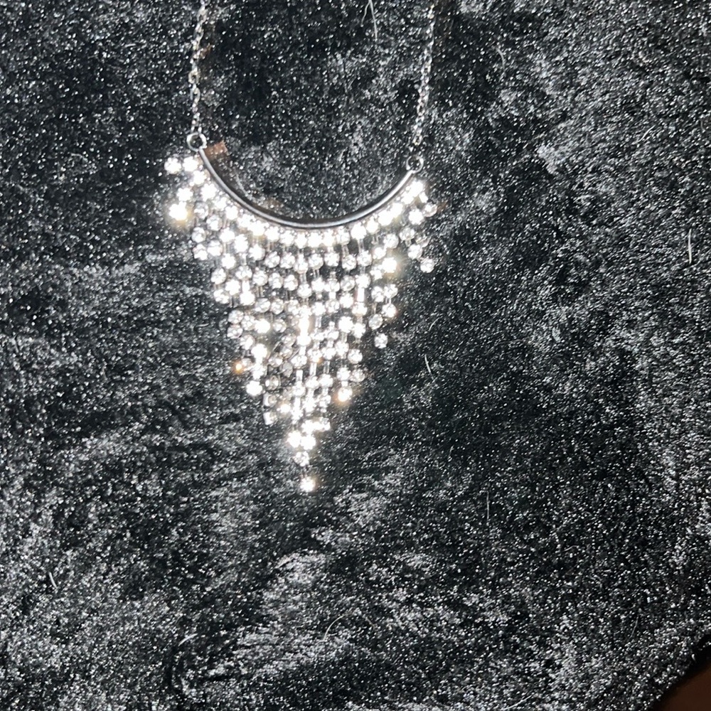 Silver Cascading Art Deco Necklace